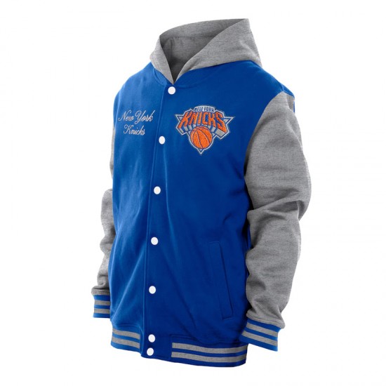 Throwback Prep NY Knicks Blue Hoodie Jacket Throwback Prep NY Knicks Blue Hoodie Jacket