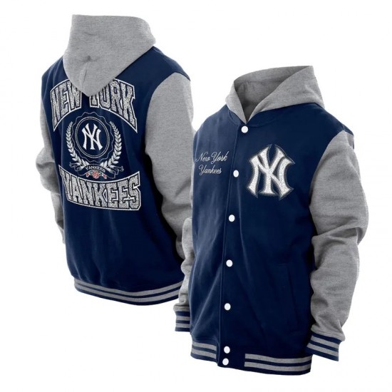 Throwback Prep NY Yankees Navy Hoodie Jacket Throwback Prep NY Yankees Navy Hoodie Jacket