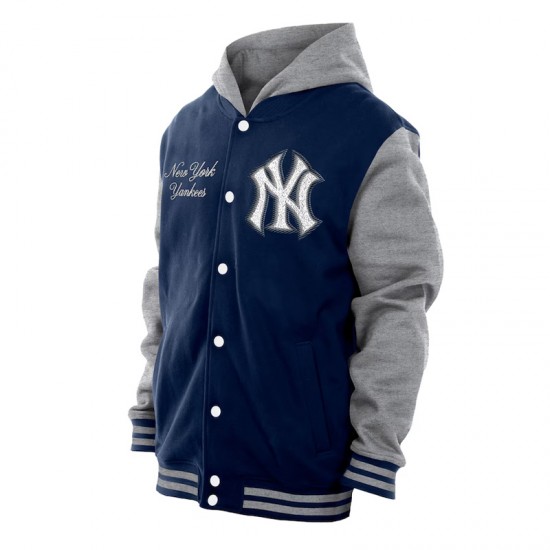 Throwback Prep NY Yankees Navy Hoodie Jacket Throwback Prep NY Yankees Navy Hoodie Jacket