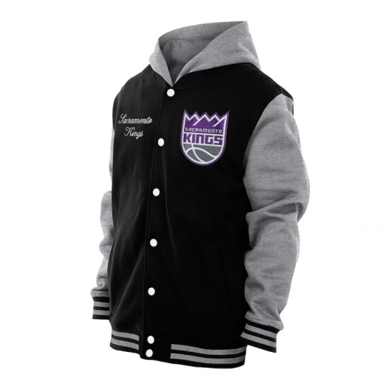 Throwback Prep Sacramento Kings Black Hoodie Jacket Throwback Prep Sacramento Kings Black Hoodie Jacket
