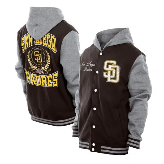 Throwback Prep San Diego Padres Brown Hoodie Jacket