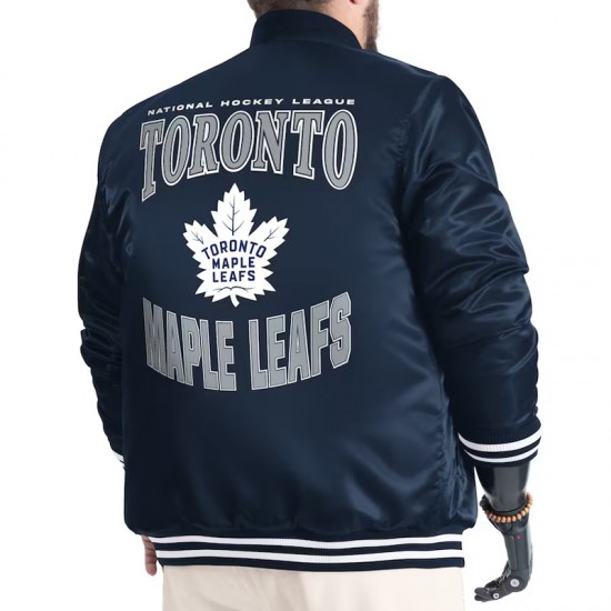Toronto Maple Adaptive Bold Logo Varsity Satin Jacket