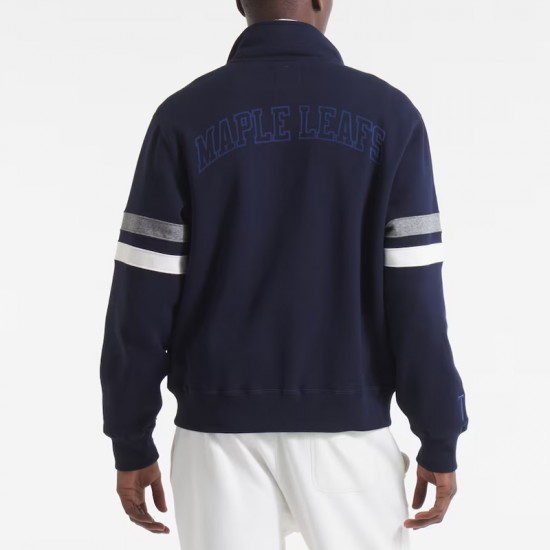 Toronto Maple Leafs Navy Striped Fleece Jacket