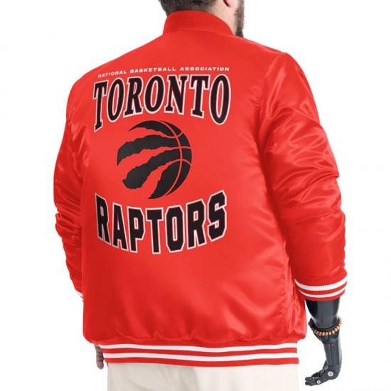 Toronto Raptors Adaptive Bold Logo Varsity Satin Jacket
