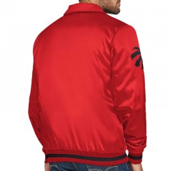 Toronto Raptors Stitch Applique Red Satin Jacket