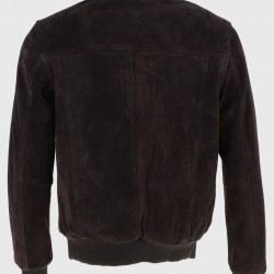 Trevor Mens Dark Brown Bomber Suede Leather Jacket Trevor Mens Dark Brown Bomber Suede Leather Jacket