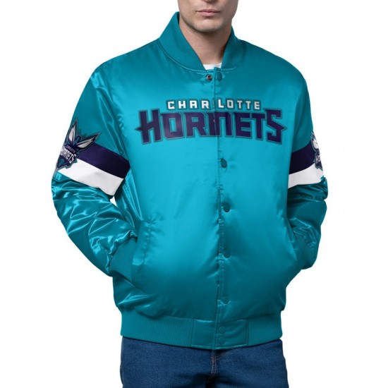 Triple Option Charlotte Hornets Teal Varsity Satin Jacket Triple Option Charlotte Hornets Teal Varsity Satin Jacket