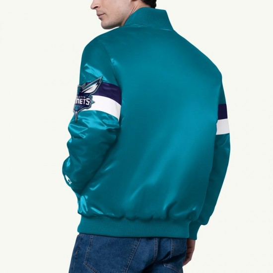 Triple Option Charlotte Hornets Teal Varsity Satin Jacket Triple Option Charlotte Hornets Teal Varsity Satin Jacket