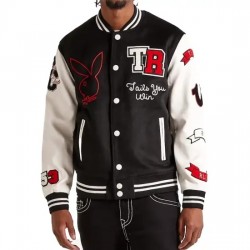 True Religion Playboy Bunny Varsity Jacket
