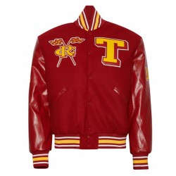 Tuskegee University Red Wool and Leather Varsity Jacket Tuskegee University Red Wool and Leather Varsity Jacket