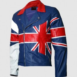 Union Jack Flag Men's Biker Leather Jacket