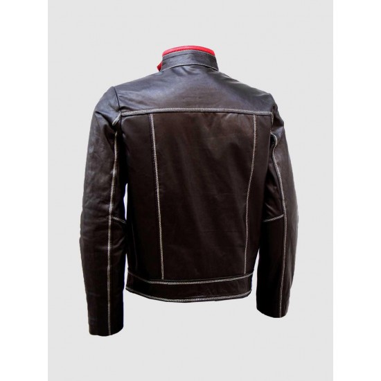 Unique Bi-Color White Stitched Moto Leather Jacket for Men Unique Bi-Color White Stitched Moto Leather Jacket for Men