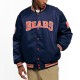 Unisex Chicago Bears Bomber Navy Satin Jacket