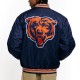Unisex Chicago Bears Bomber Navy Satin Jacket