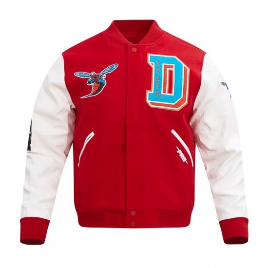 University Delaware State Red and White Varsity Jacket University Delaware State Red and White Varsity Jacket