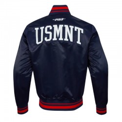 US Soccer Classic Rib Navy Satin Jacket