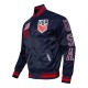 US Soccer Classic Rib Navy Satin Jacket