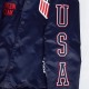 US Soccer Classic Rib Navy Satin Jacket