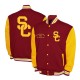 USC Trojans Fleece Cardinal and Gold Varsity Jacket