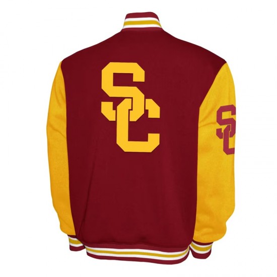 USC Trojans Fleece Cardinal and Gold Varsity Jacket