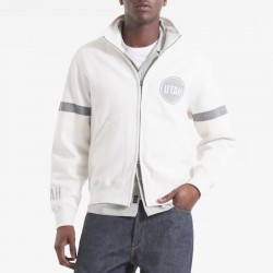 Utah Hockey Club White Striped Fleece Jacket