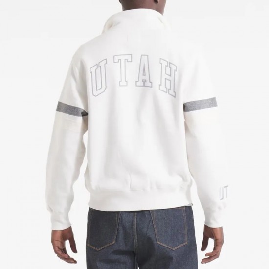 Utah Hockey Club White Striped Fleece Jacket