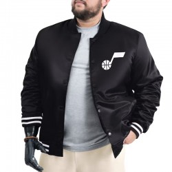 Utah Jazz Adaptive Bold Logo Varsity Satin Jacket