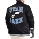 Utah Jazz Adaptive Bold Logo Varsity Satin Jacket Utah Jazz Adaptive Bold Logo Varsity Satin Jacket