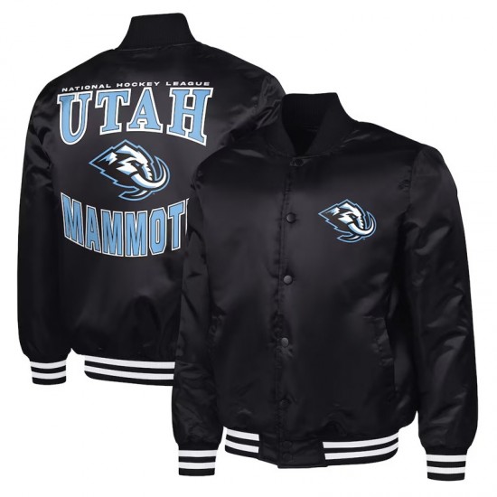 Utah Mammoth Adaptive Bold Logo Varsity Satin Jacket
