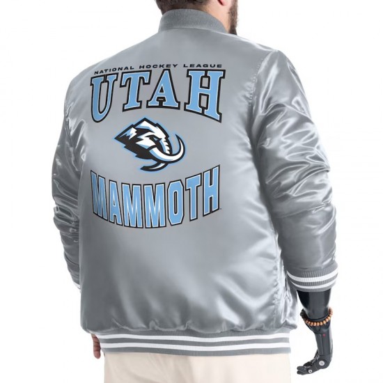 Utah Mammoth Adaptive Bold Logo Varsity Satin Jacket