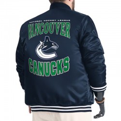 Vancouver Canucks Adaptive Bold Logo Varsity Satin Jacket