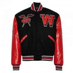 Varsity Winston Salem State University Black and Red Jacket