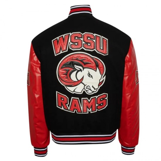 Varsity Winston Salem State University Black and Red Jacket Varsity Winston Salem State University Black and Red Jacket