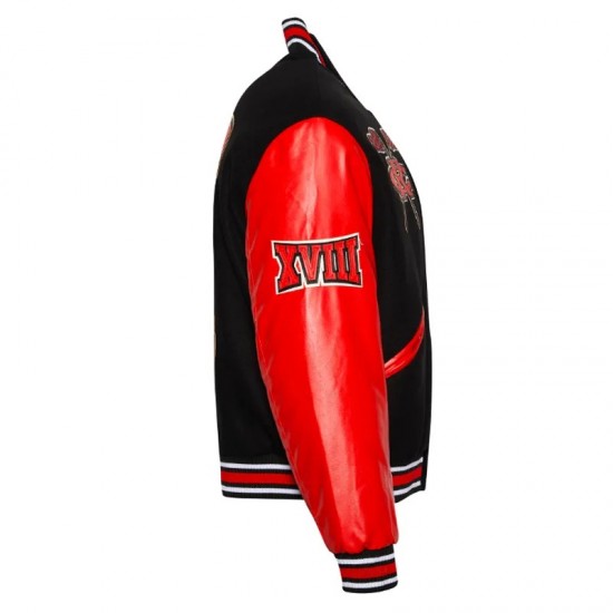 Varsity Winston Salem State University Black and Red Jacket Varsity Winston Salem State University Black and Red Jacket