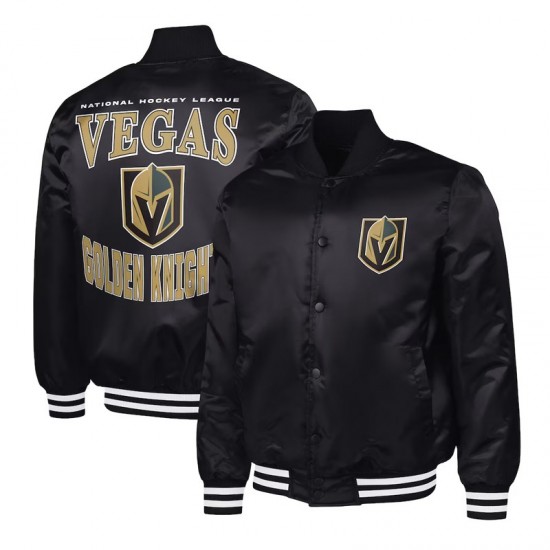 Vegas Golden Knights Adaptive Bold Logo Varsity Satin Jacket