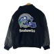 Vintage Seattle Seahawks Black Varsity Wool/Leather Jacket