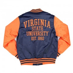 Virginia State Navy and Orange Baseball Jacket