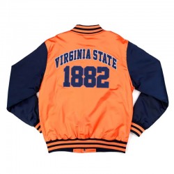Virginia State Orange and Navy Baseball Jacket Virginia State Orange and Navy Baseball Jacket