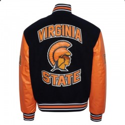 Virginia State University Black and Orange Varsity Jacket Virginia State University Black and Orange Varsity Jacket