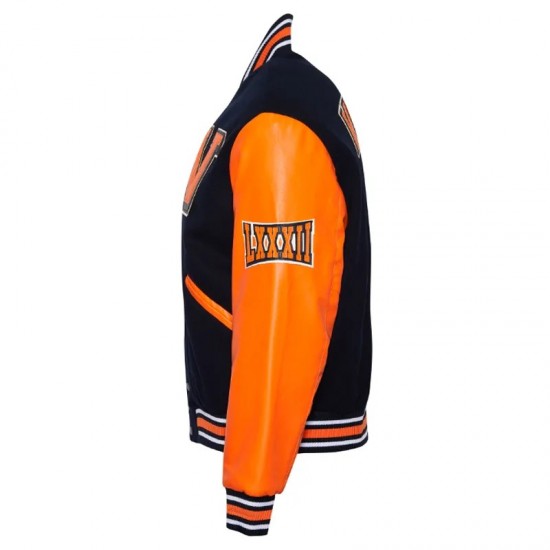 Virginia State University Black and Orange Varsity Jacket Virginia State University Black and Orange Varsity Jacket