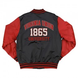 Virginia Union Black and Red Baseball Jacket Virginia Union Black and Red Baseball Jacket