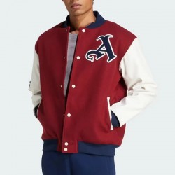 VRCT Arsenal Burgundy and White Varsity Full-Snap Wool/Leather Jacket VRCT Arsenal Burgundy and White Varsity Full-Snap Wool/Leather Jacket