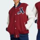 VRCT Arsenal Burgundy and White Varsity Full-Snap Wool/Leather Jacket