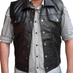 The Warriors Rogues Black Leather Vest The Warriors Rogues Black Leather Vest