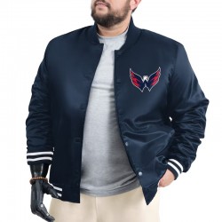 Washington Capitals Adaptive Bold Logo Varsity Satin Jacket