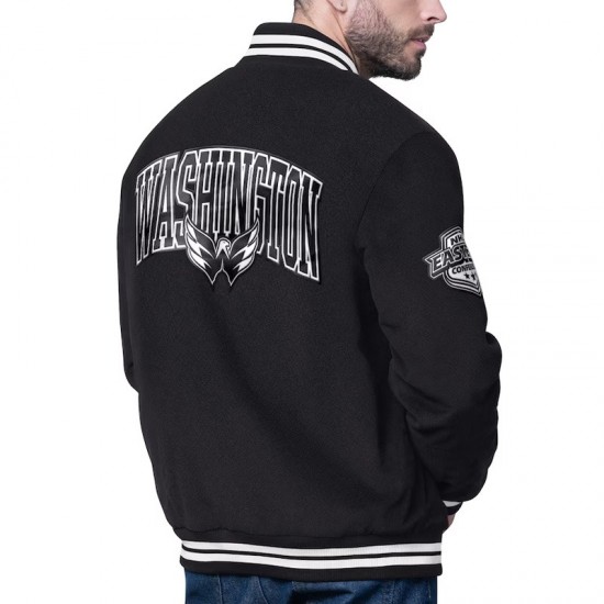 Washington Capitals Blackout Corduroy Varsity Jacket Washington Capitals Blackout Corduroy Varsity Jacket