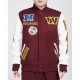 Washington Commanders Animal Patches Wine Varsity Jacket Washington Commanders Animal Patches Wine Varsity Jacket