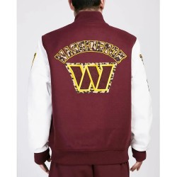 Washington Commanders Animal Patches Wine Varsity Jacket Washington Commanders Animal Patches Wine Varsity Jacket