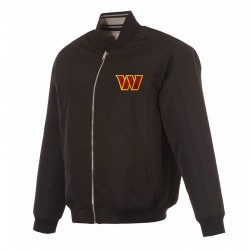 Washington Commanders Black/Gray Full-Zip Reversible Flight Jacket