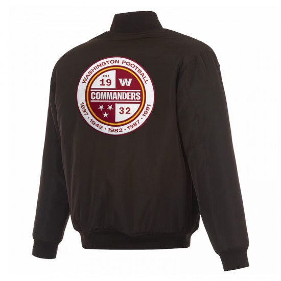 Washington Commanders Black/Gray Full-Zip Reversible Flight Jacket Washington Commanders Black/Gray Full-Zip Reversible Flight Jacket